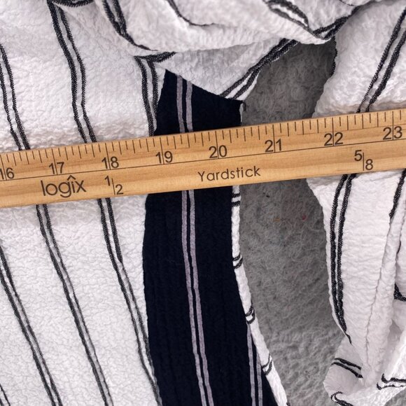 Ali Miles Top Womens Small White Striped Tunic Roll Tab Sleeve Pockets Stretch - Picture 8 of 11